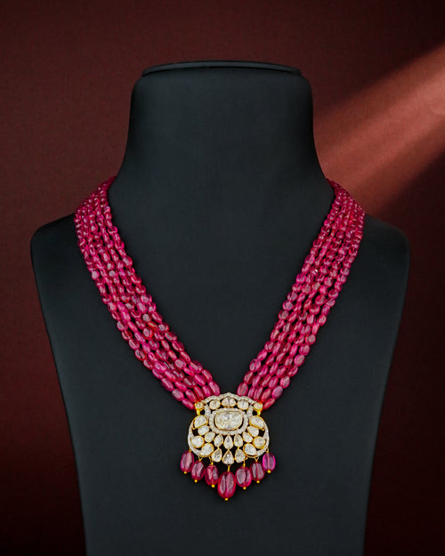Kavisha Polki And Diamond Bead Pendant