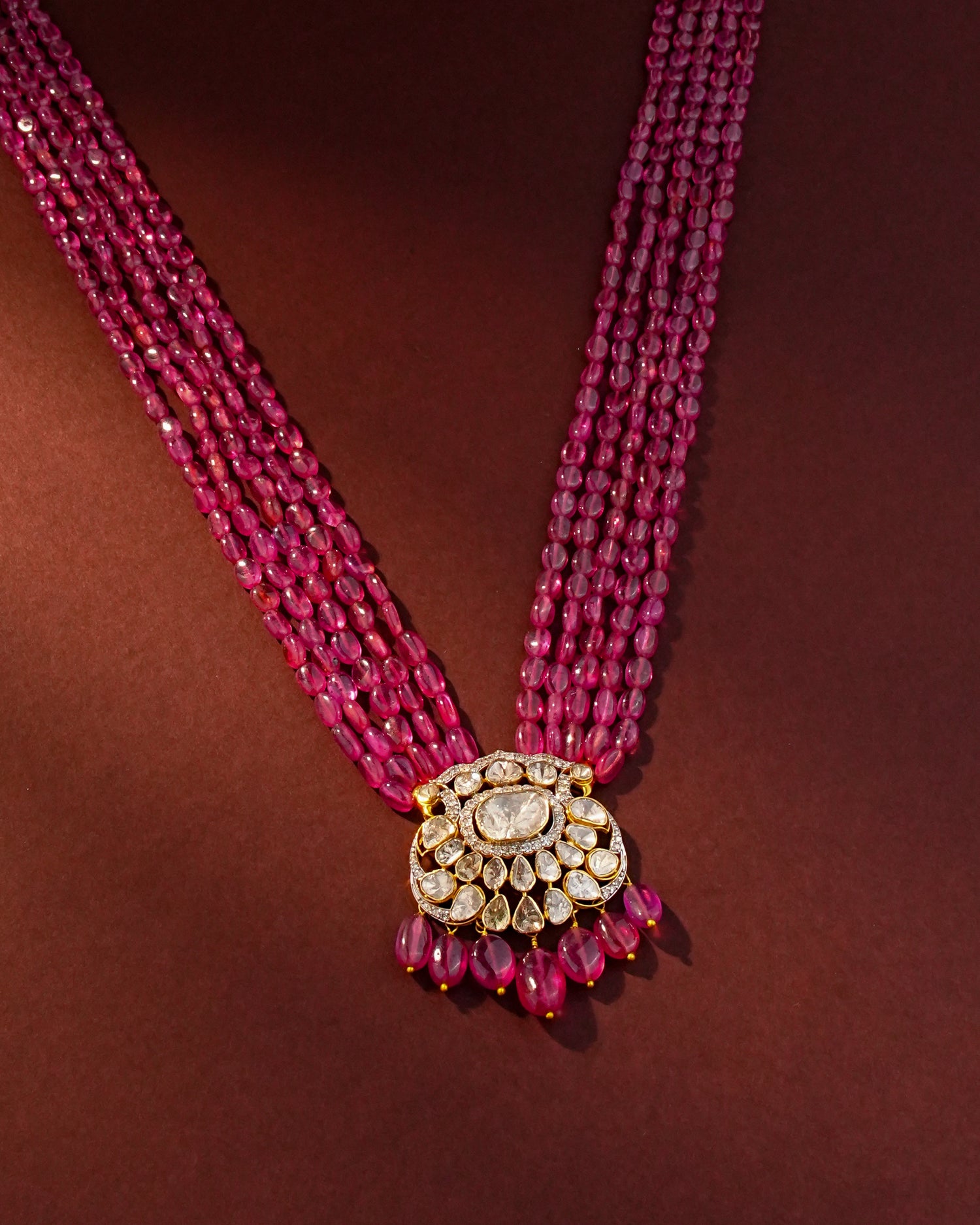 Kavisha Polki And Diamond Bead Pendant