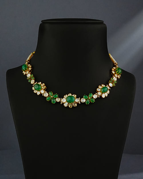 Kajal Polki And Diamond Necklace