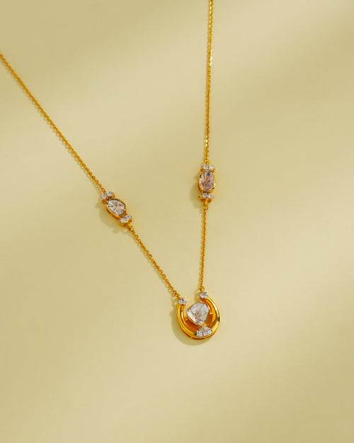 Mukta Polki And Diamond Pendant