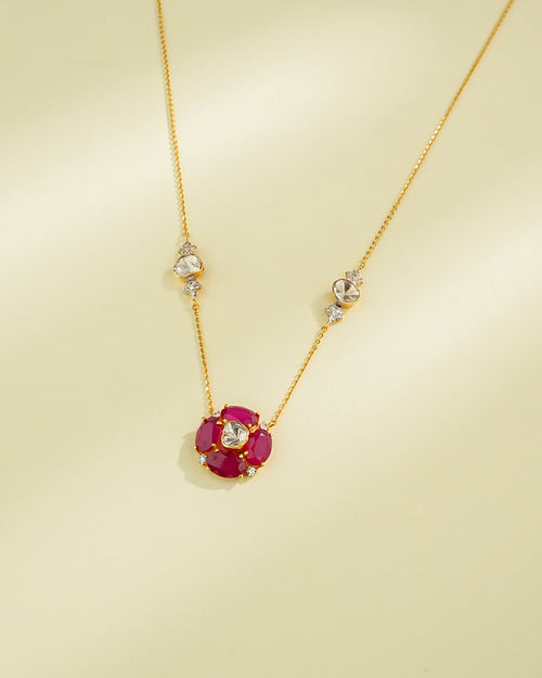 Riya Polki And Diamond Pendant