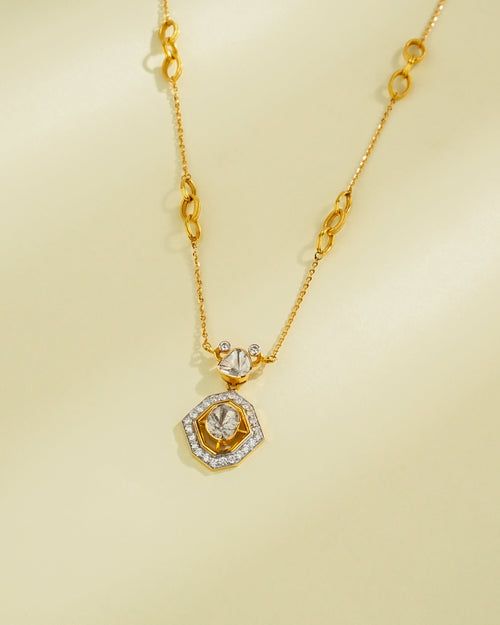 Rupa Polki And Diamond Pendant