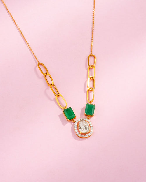 Ekta Polki And Diamond Pendant