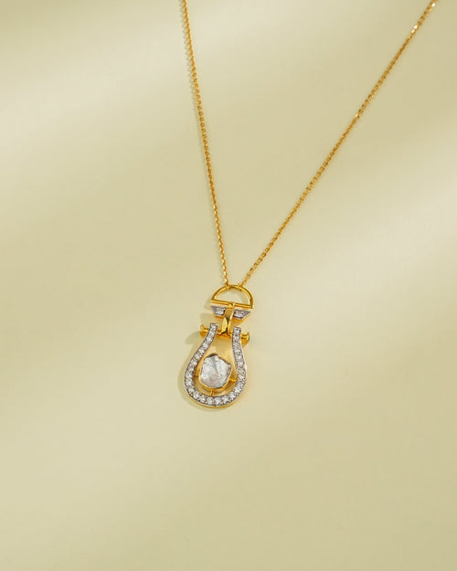 Ruchika Polki And Diamond Pendant