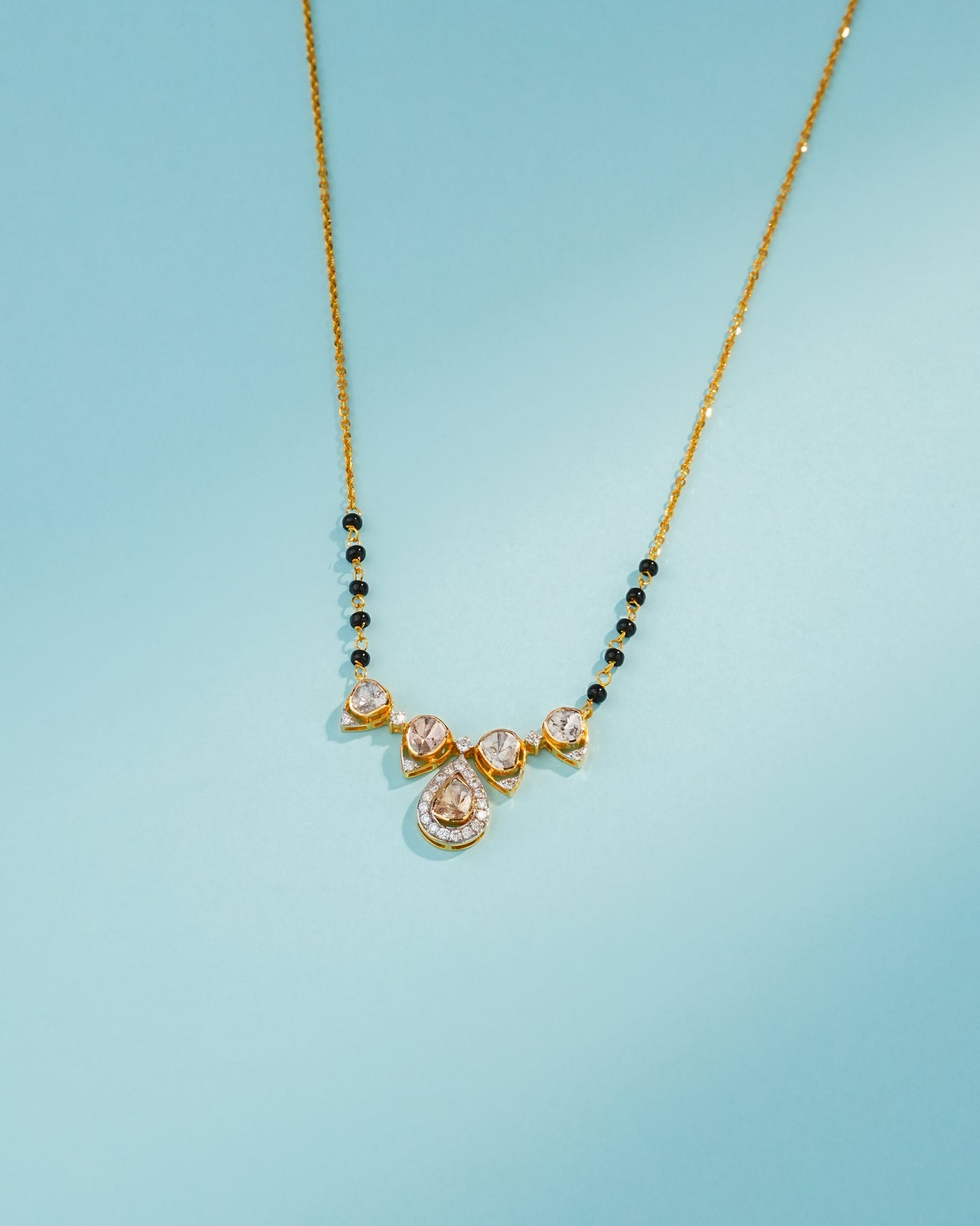 Sage Polki And Diamond Pendant