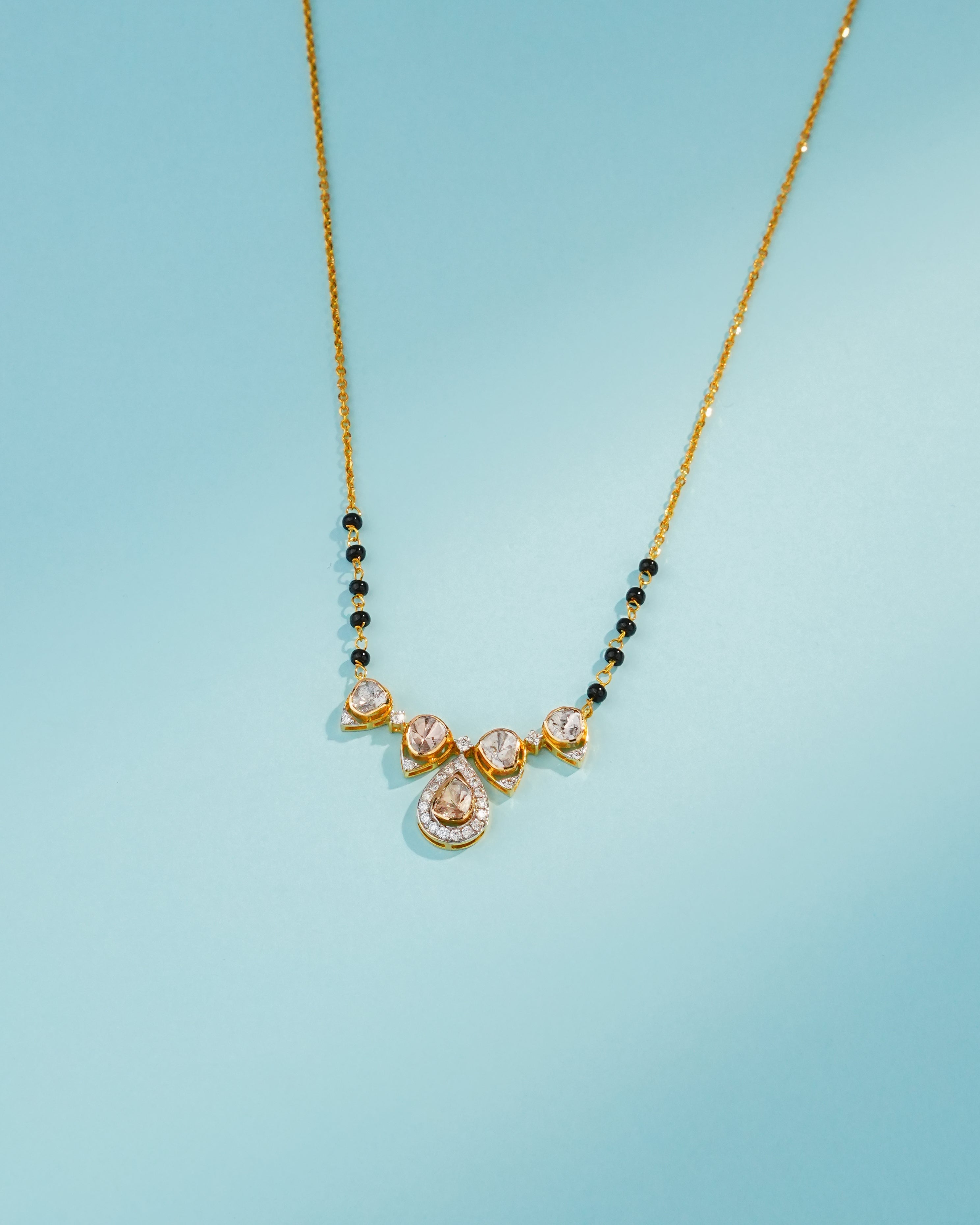 Sage Polki And Diamond Pendant