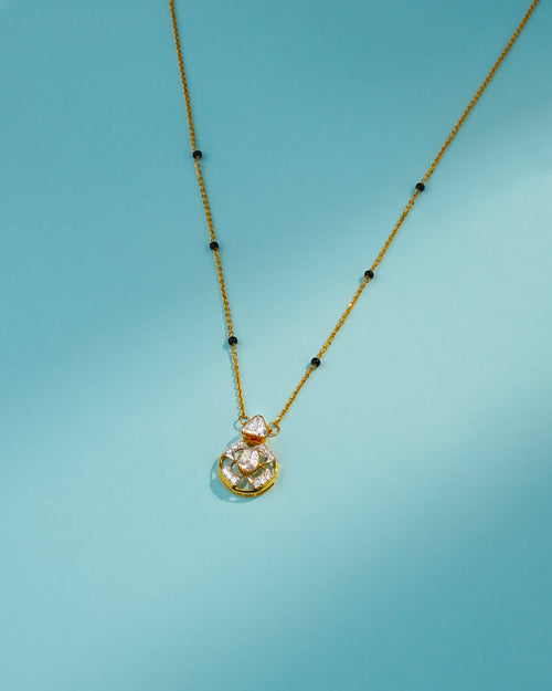 Kavya Polki And Diamond Pendant