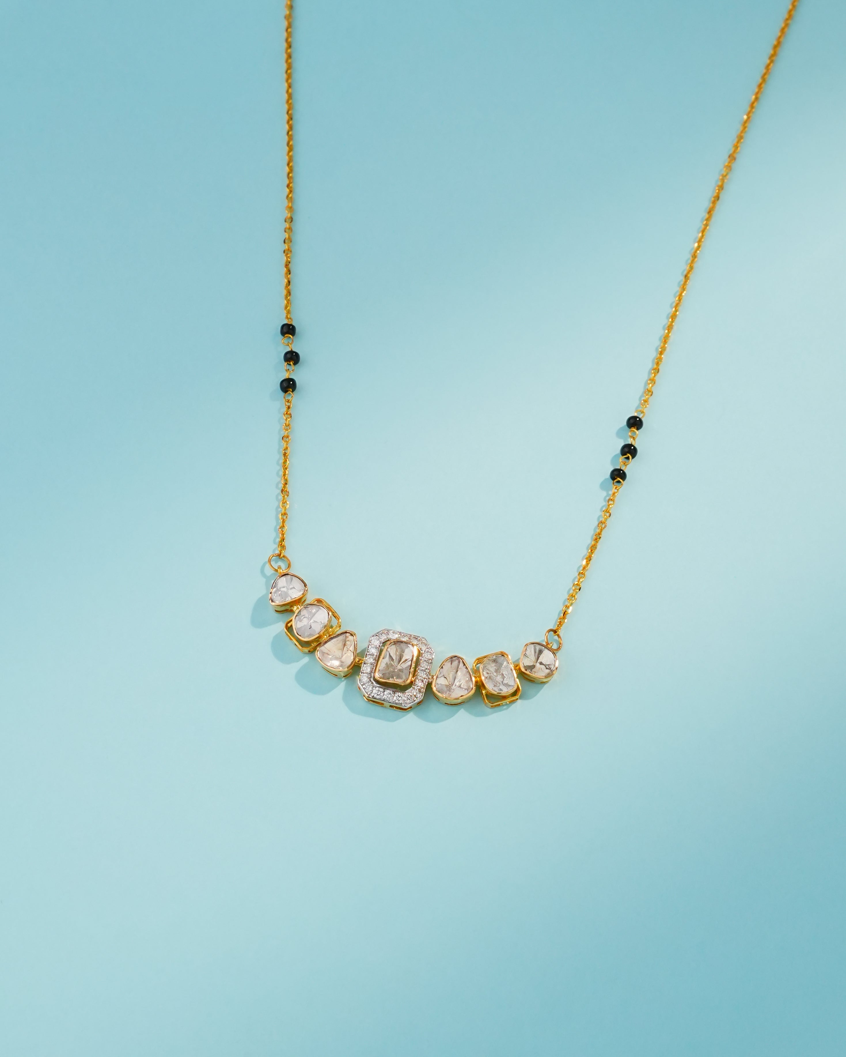 Isha Polki And Diamond Pendant