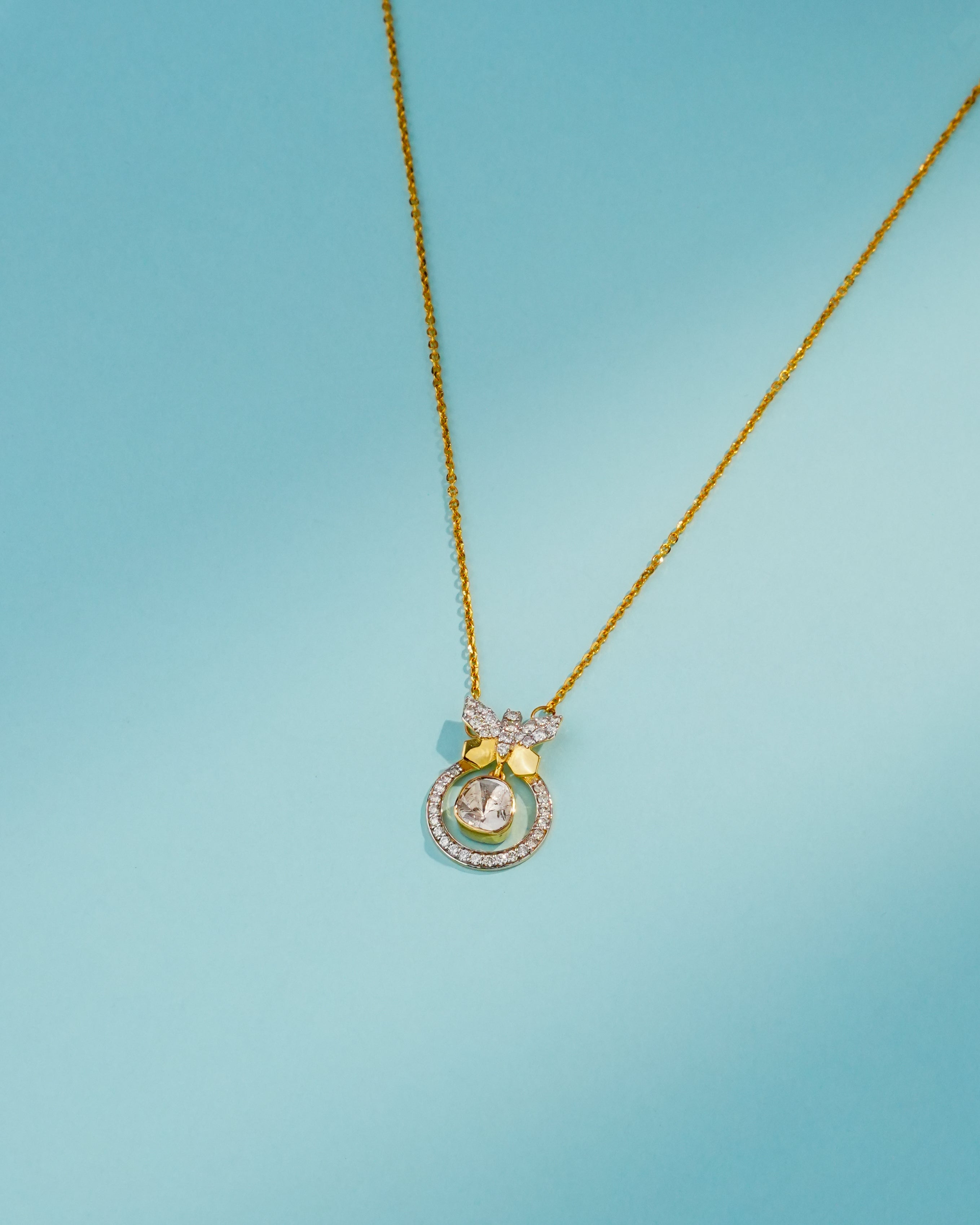 Tanvi Polki And Diamond Pendant