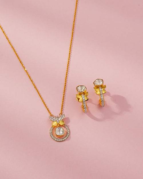 Tanvi Polki And Diamond Pendant