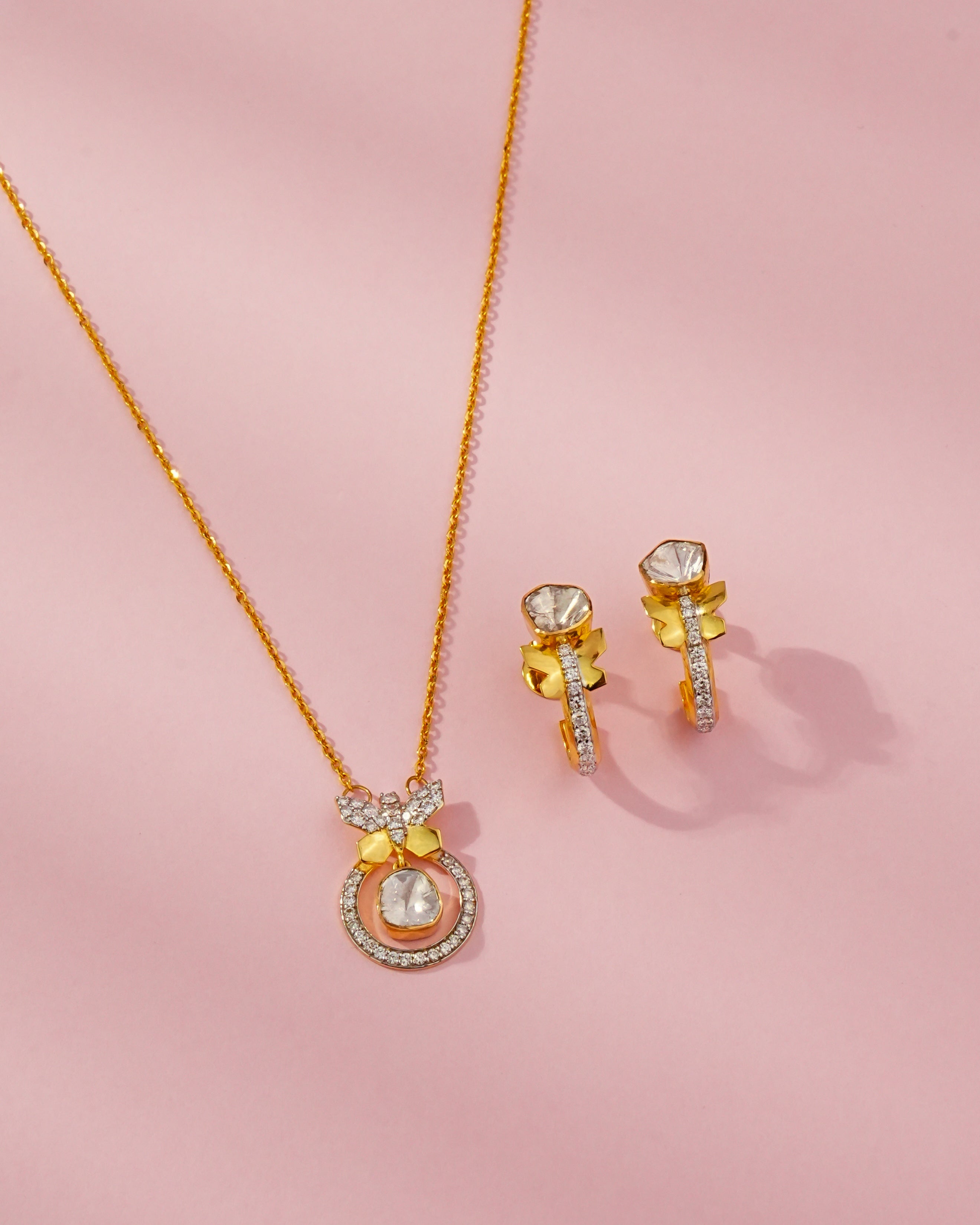 Zoe Polki And Diamond Hoops