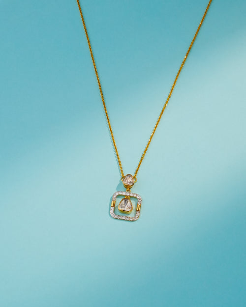 Swara Polki And Diamond Pendant