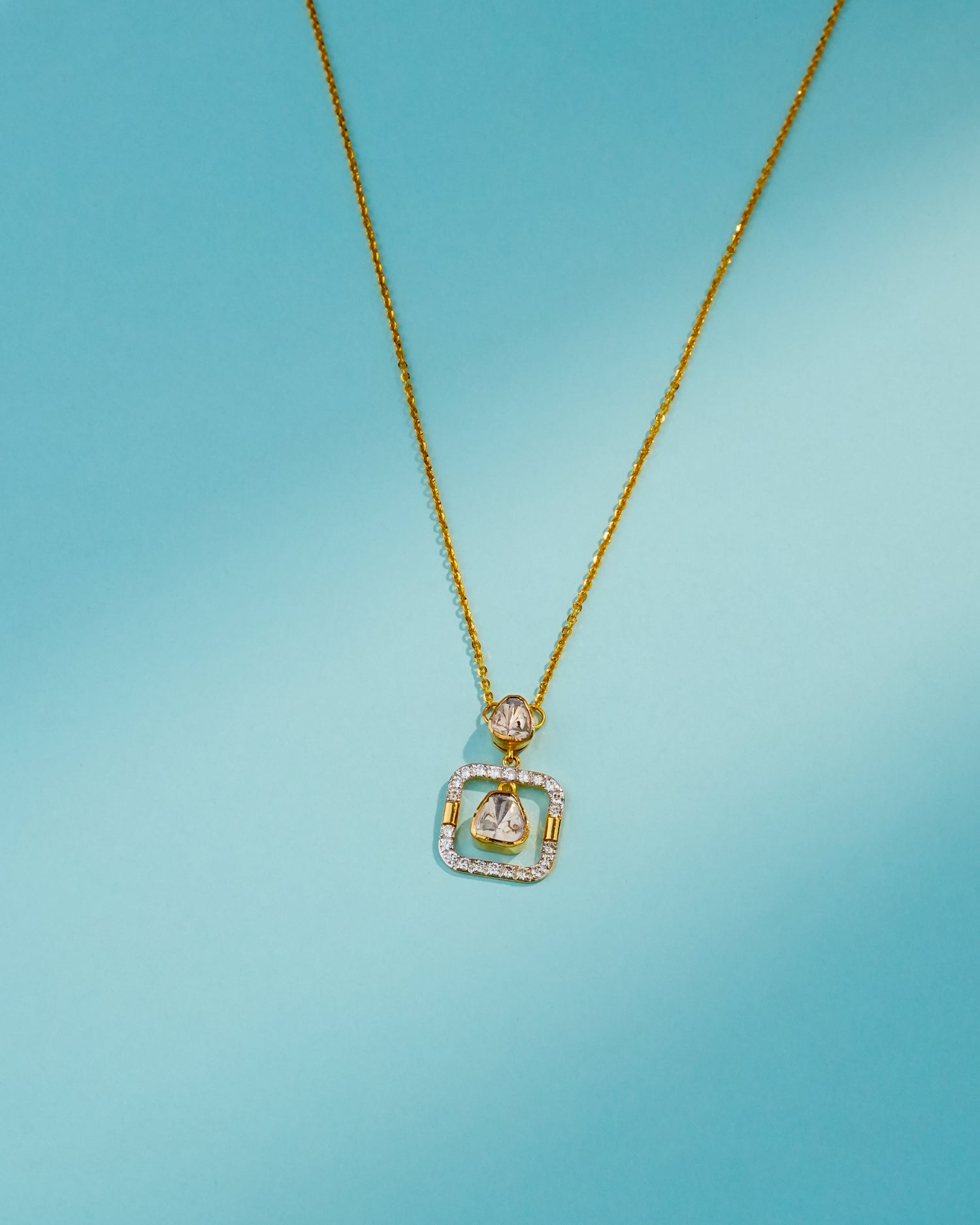 Swara Polki And Diamond Pendant