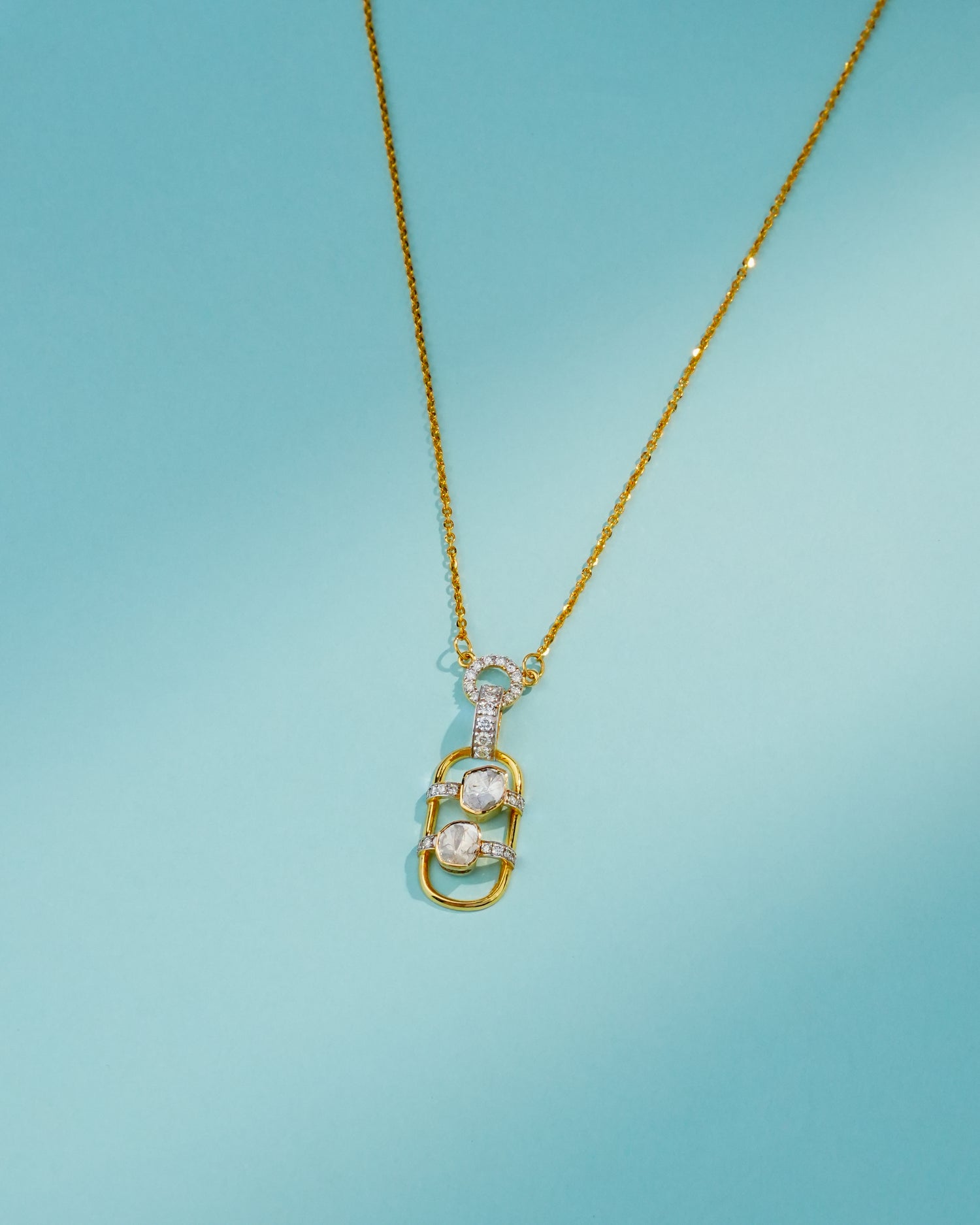 Neha Polki And Diamond Pendant