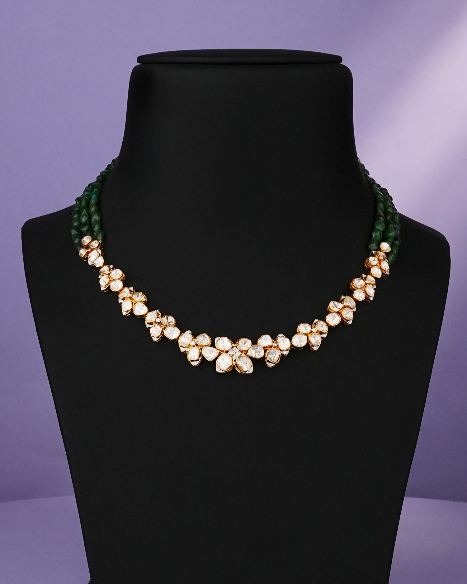 Fathima Polki And Diamond Necklace