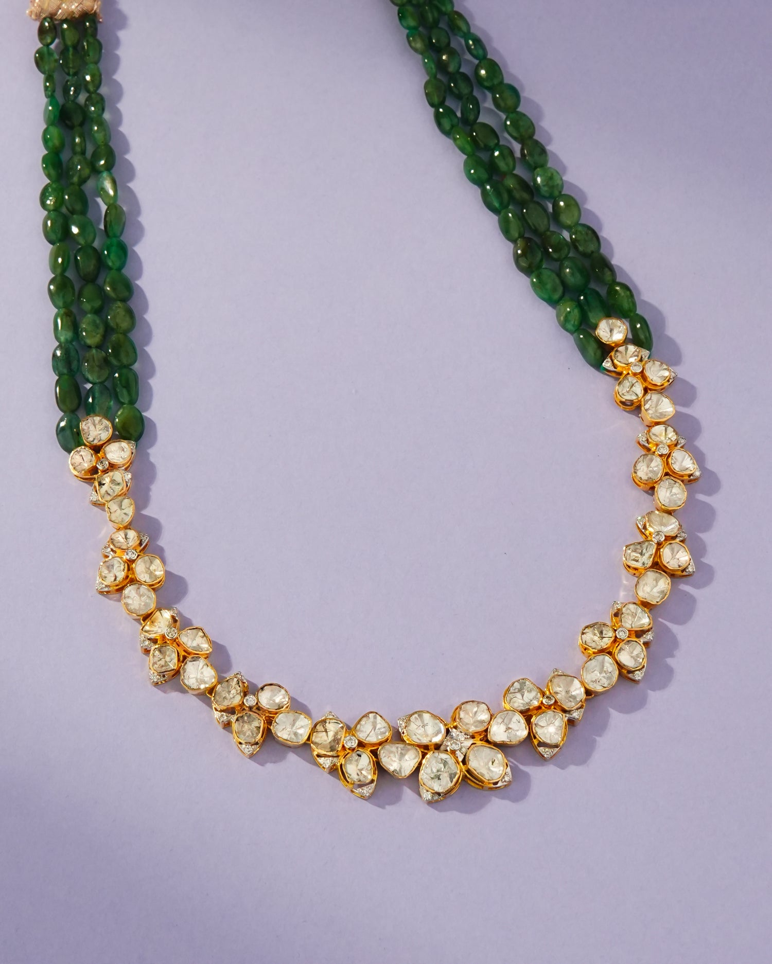 Fathima Polki And Diamond Necklace