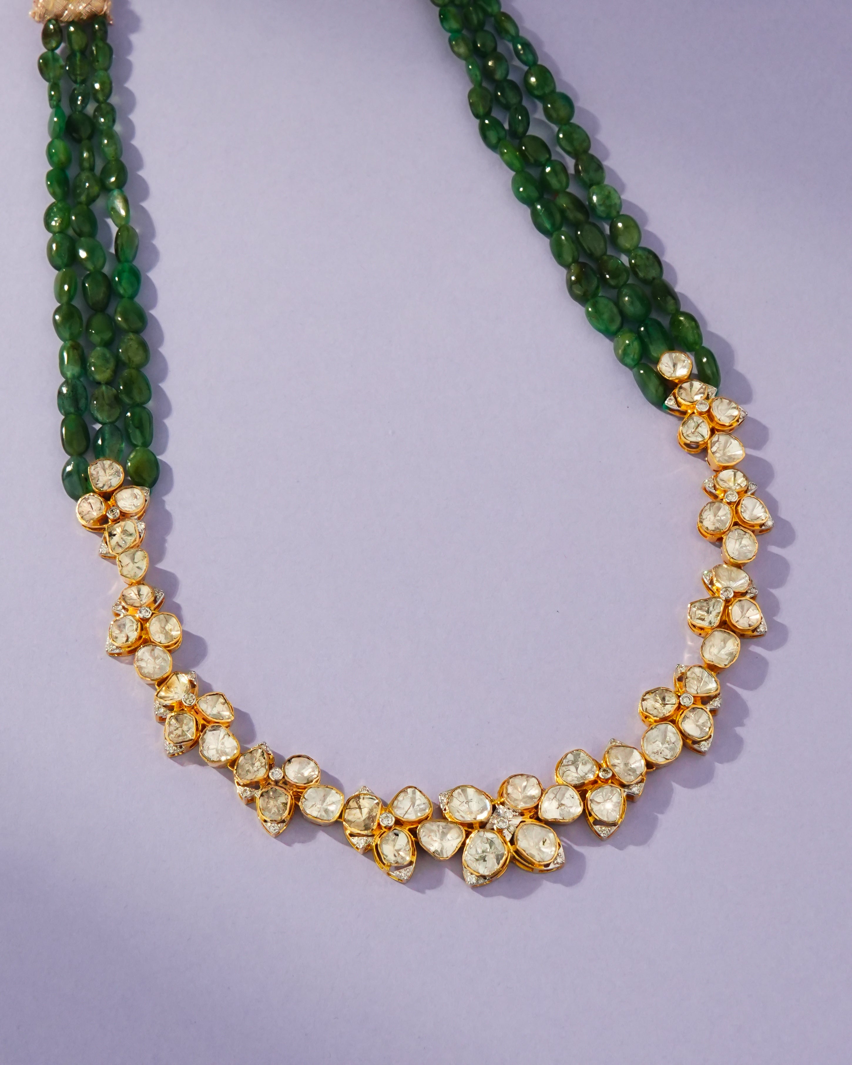 Fathima Polki And Diamond Necklace