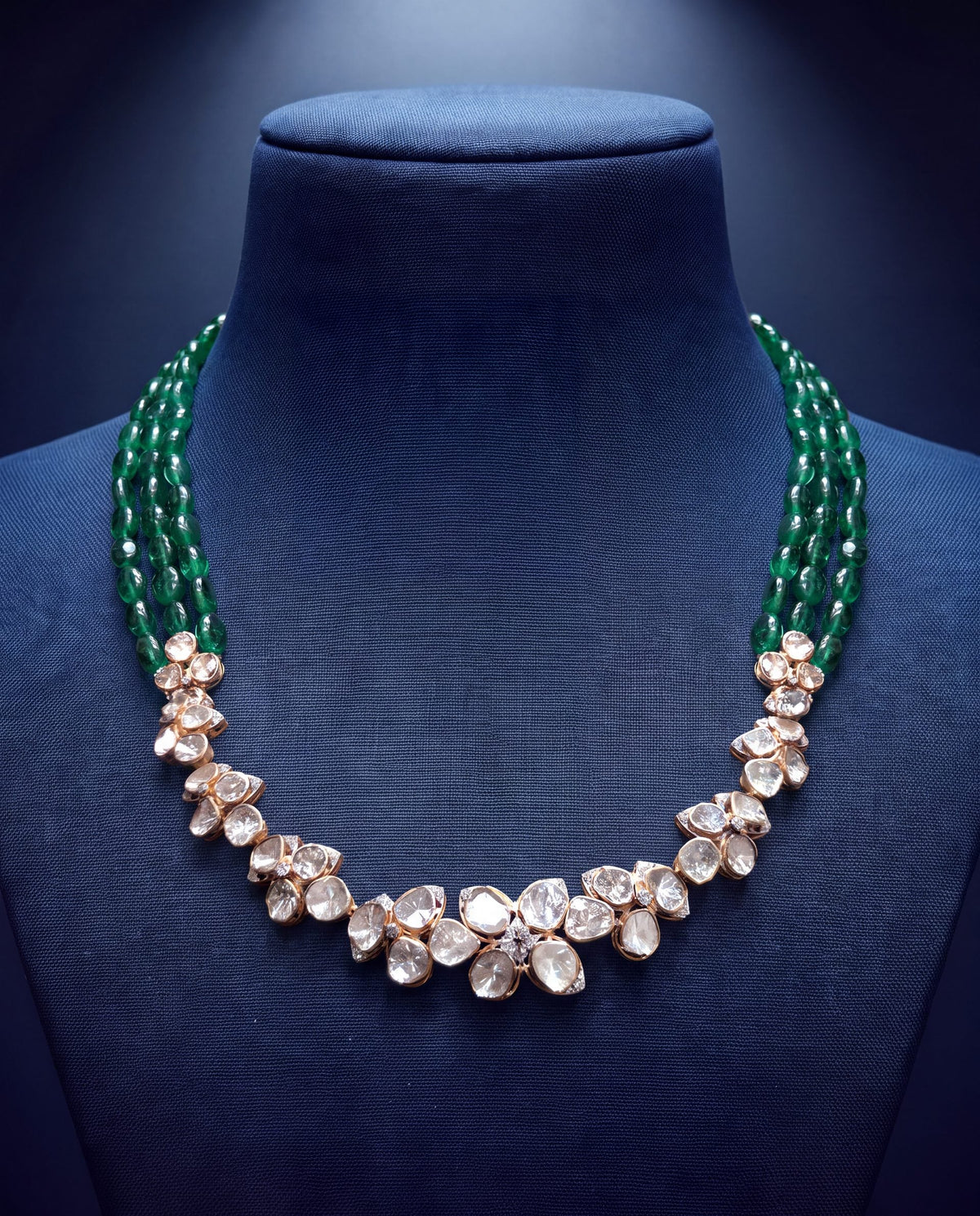 Fathima Polki And Diamond Necklace