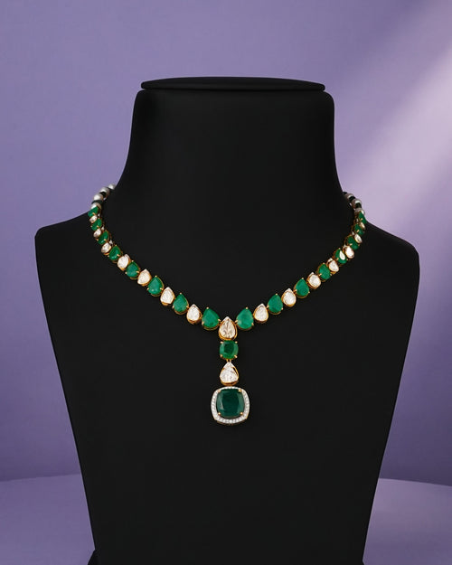 Fariya Polki And Diamond Necklace