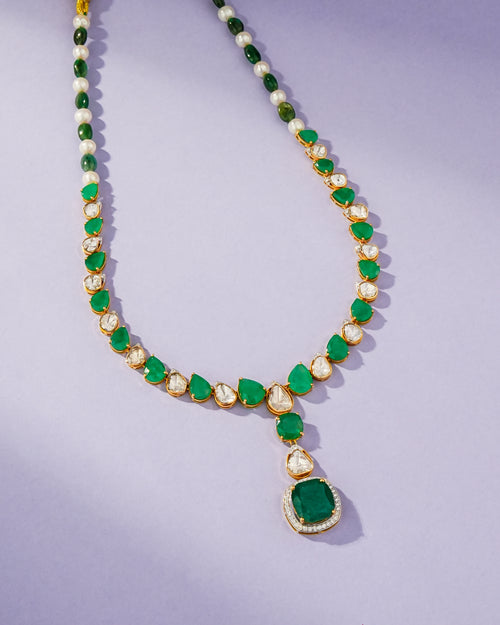 Fariya Polki And Diamond Necklace