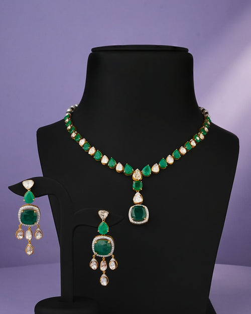 Sheena Polki And Diamond Long Earrings