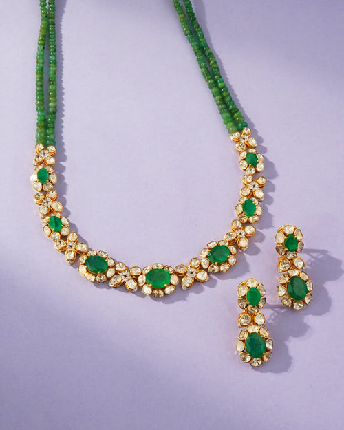 Anaya Polki And Diamond Long Earrings