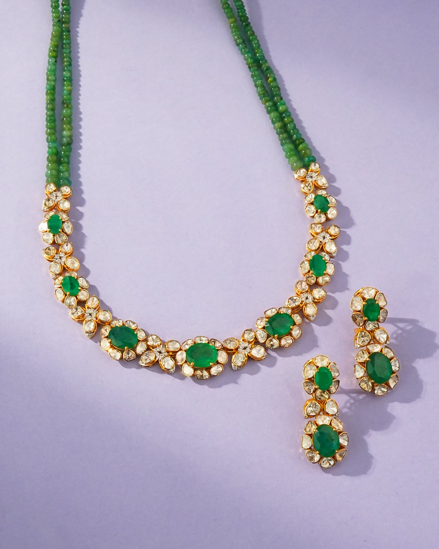 Anaya Polki And Diamond Long Earrings