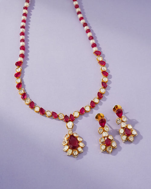 Nova Polki And Diamond Long Earrings