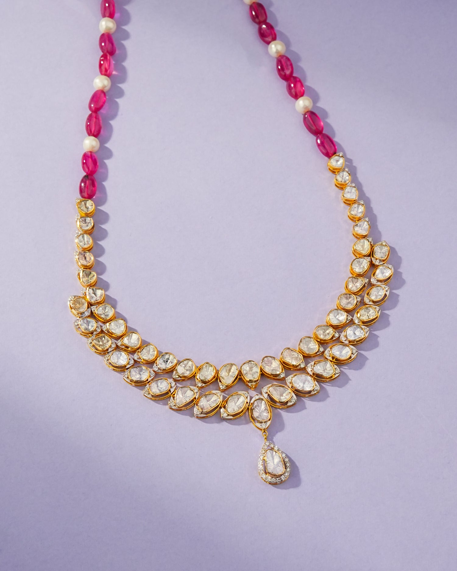 Firoza Polki And Diamond Necklace