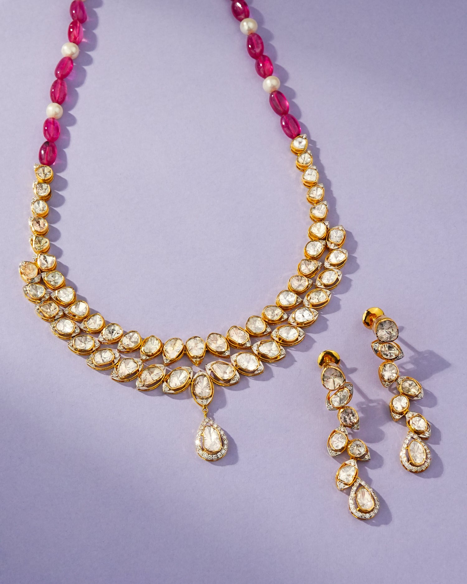 Firoza Polki And Diamond Necklace