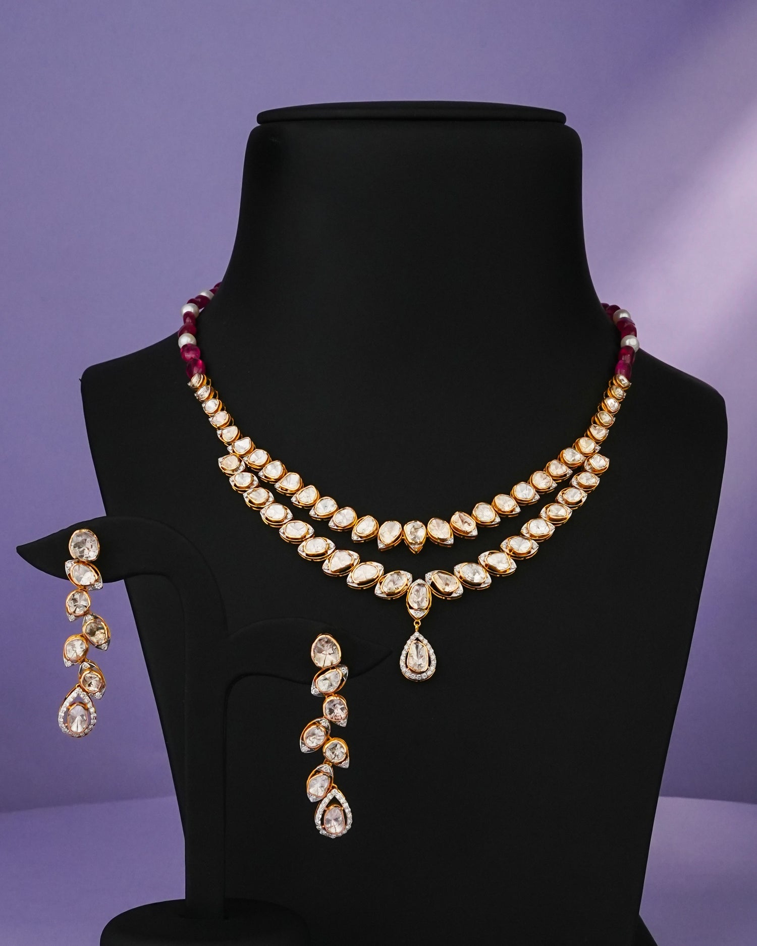 Firoza Polki And Diamond Necklace