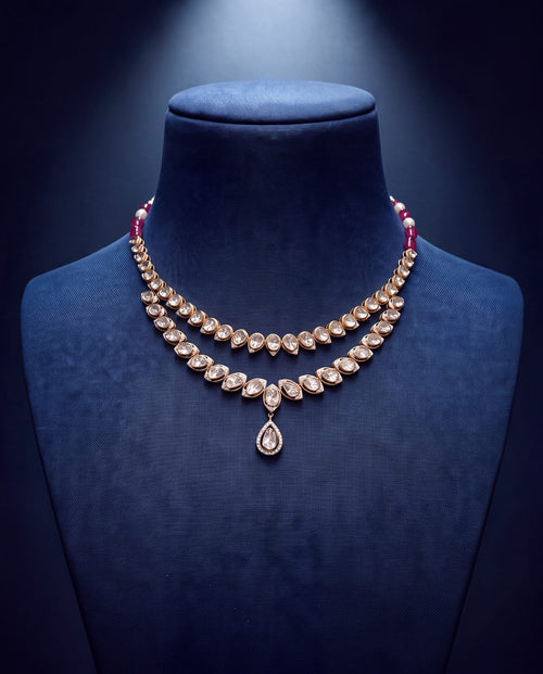 Firoza Polki And Diamond Necklace