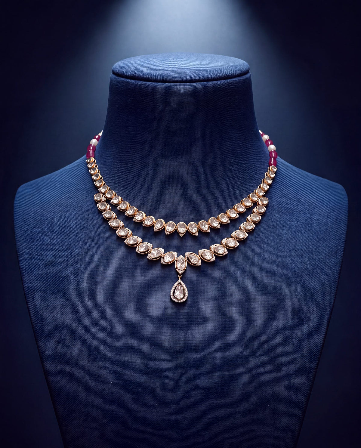 Firoza Polki And Diamond Necklace