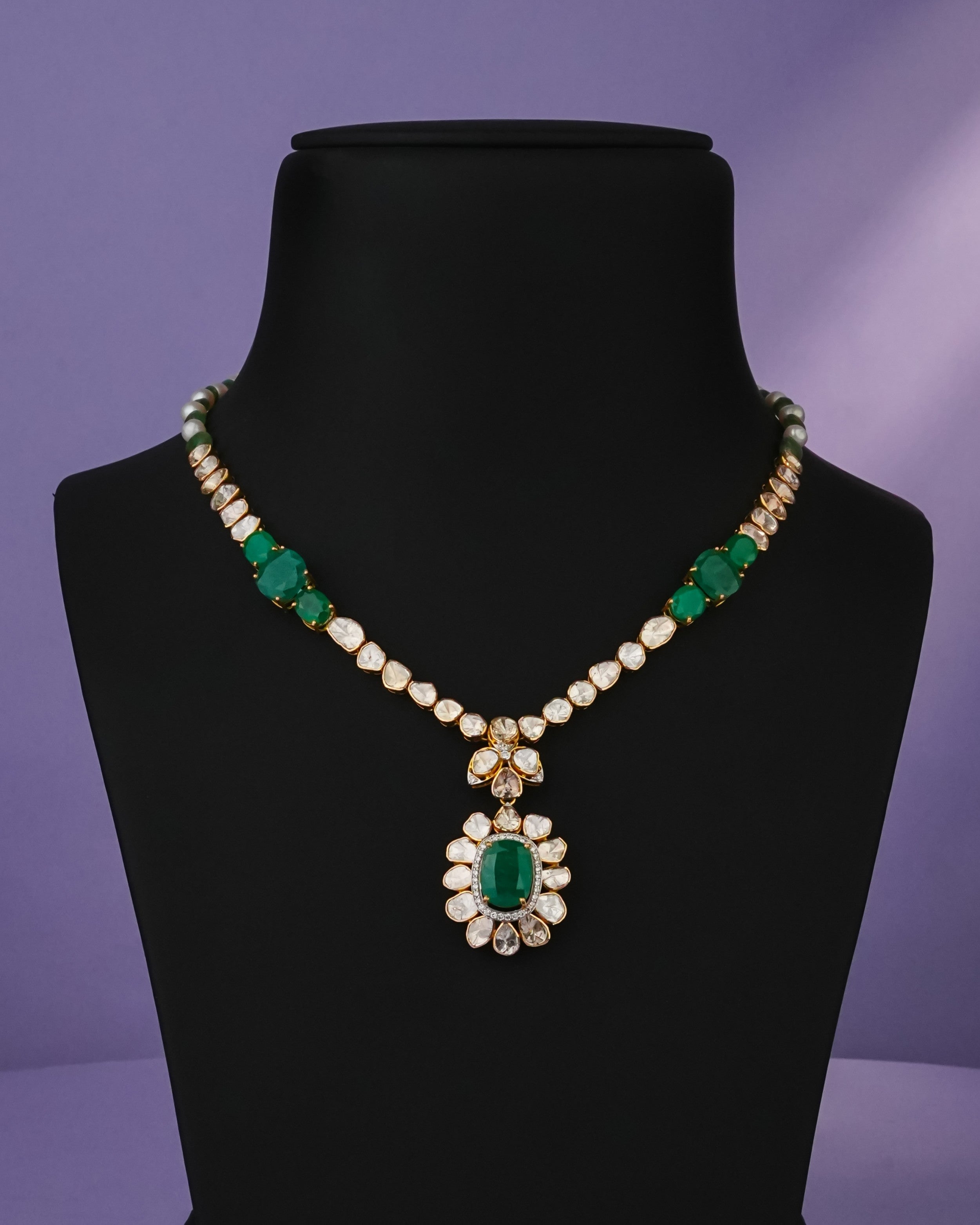 Ishaia Polki And Diamond Necklace