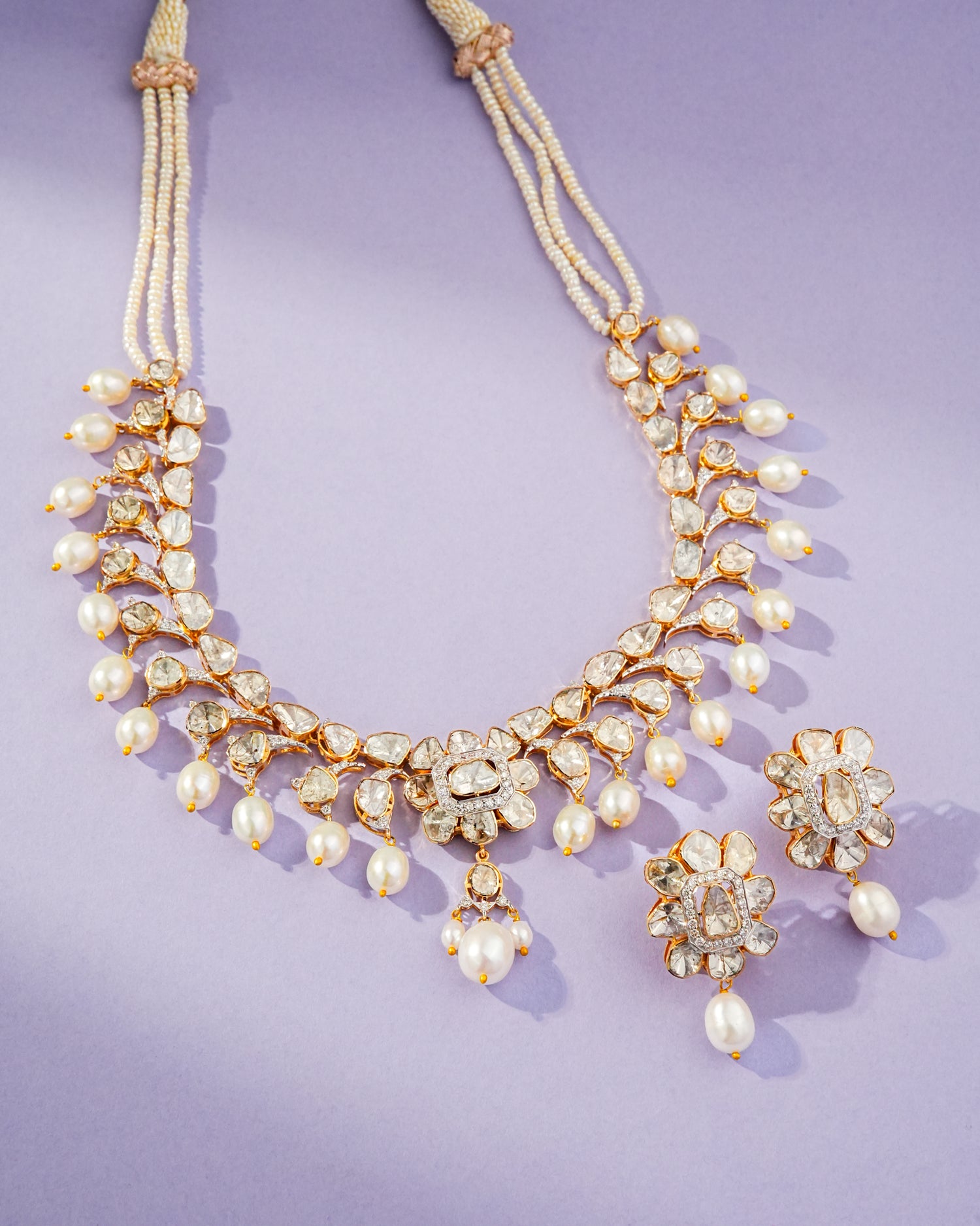 Vibhuti Polki And Diamond Necklace