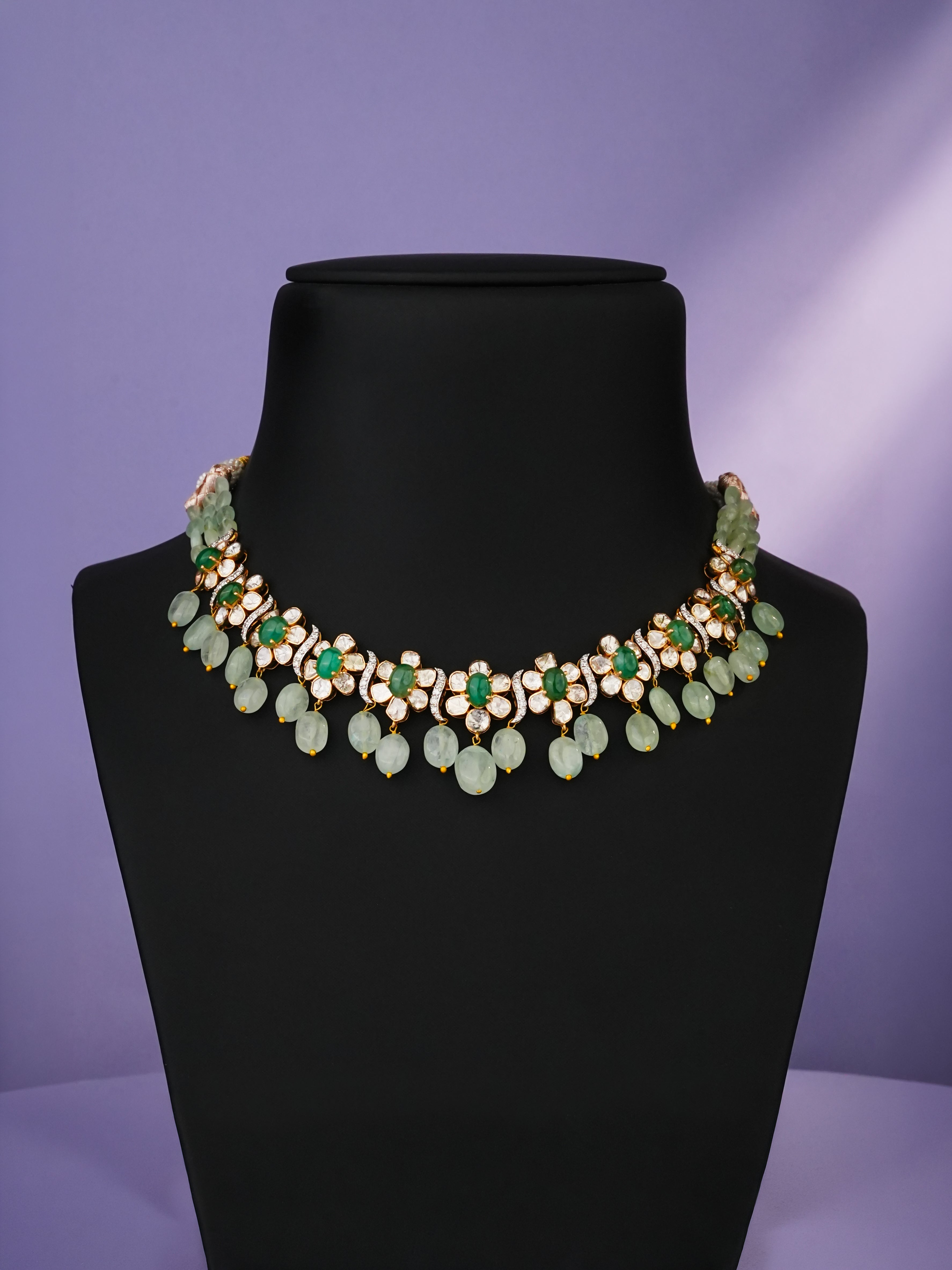 Sahana Polki And Diamond Necklace