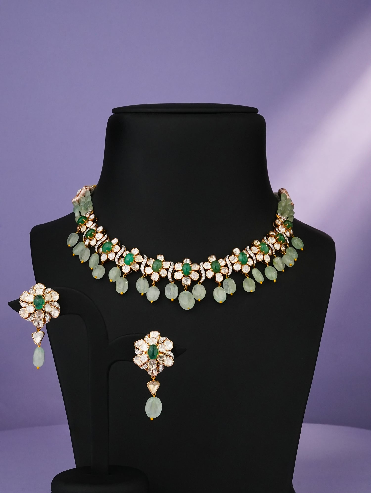 Sahana Polki And Diamond Necklace