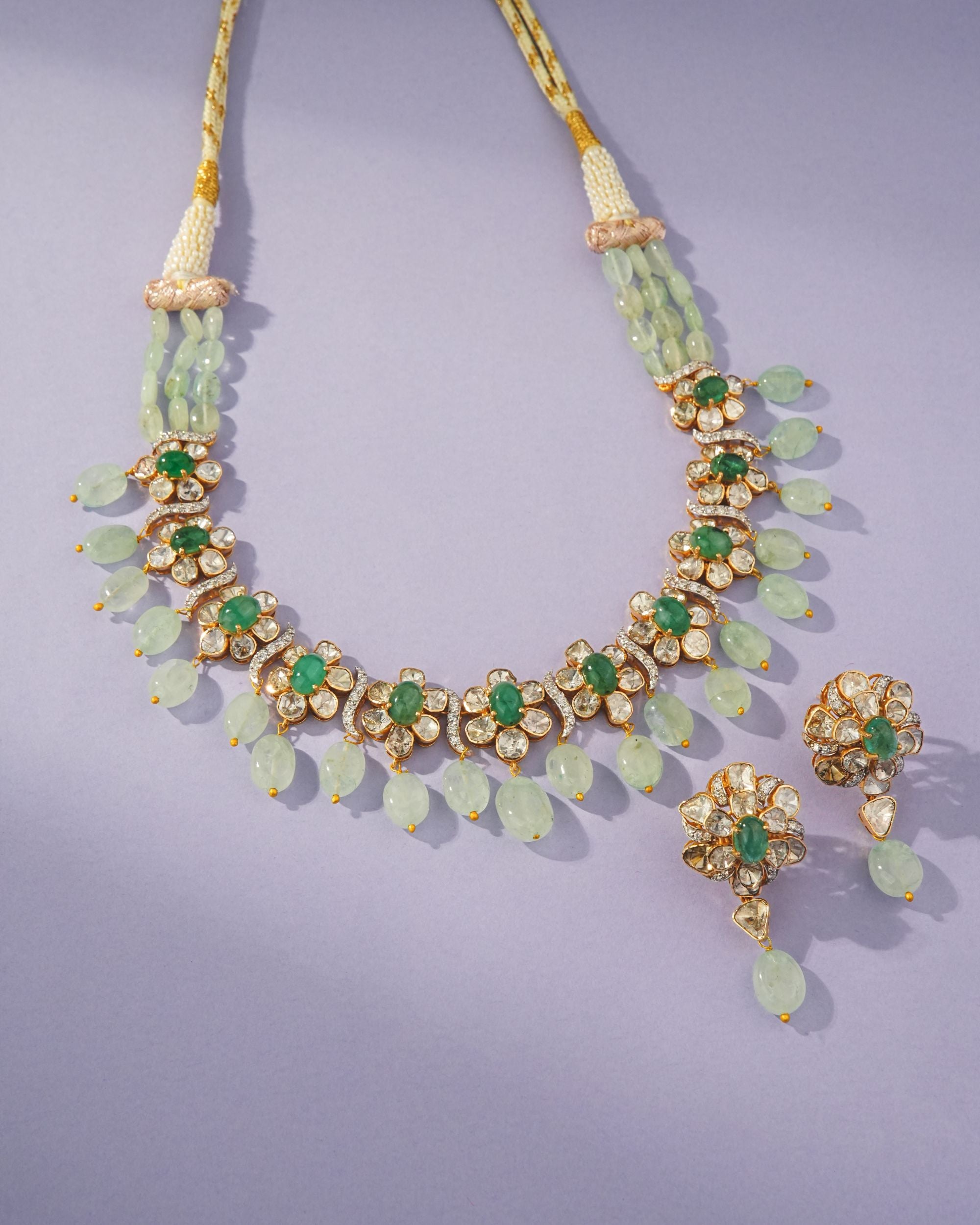 Asmita Polki And Diamond Long Earrings