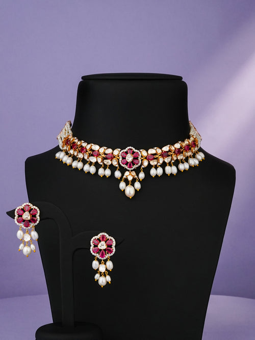 Adra Polki And Diamond Long Earrings