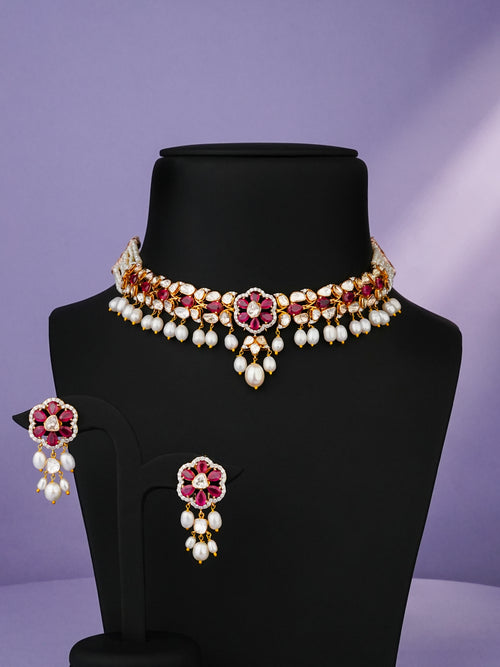 Noelle Polki And Diamond Long Earrings