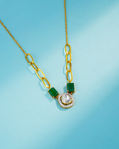 Mansi Polki And Diamond Pendant