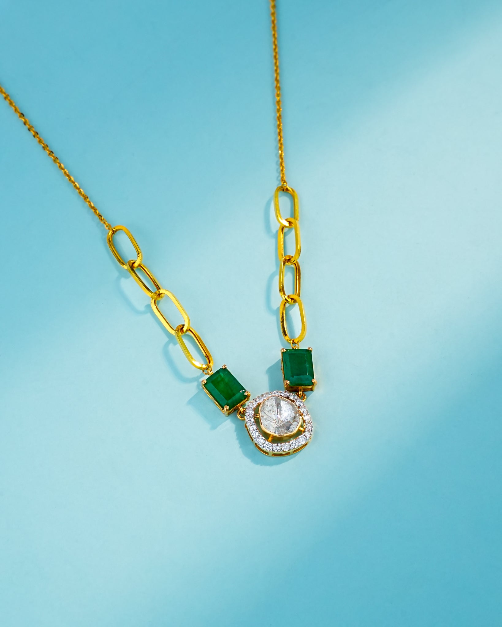 Mansi Polki And Diamond Pendant
