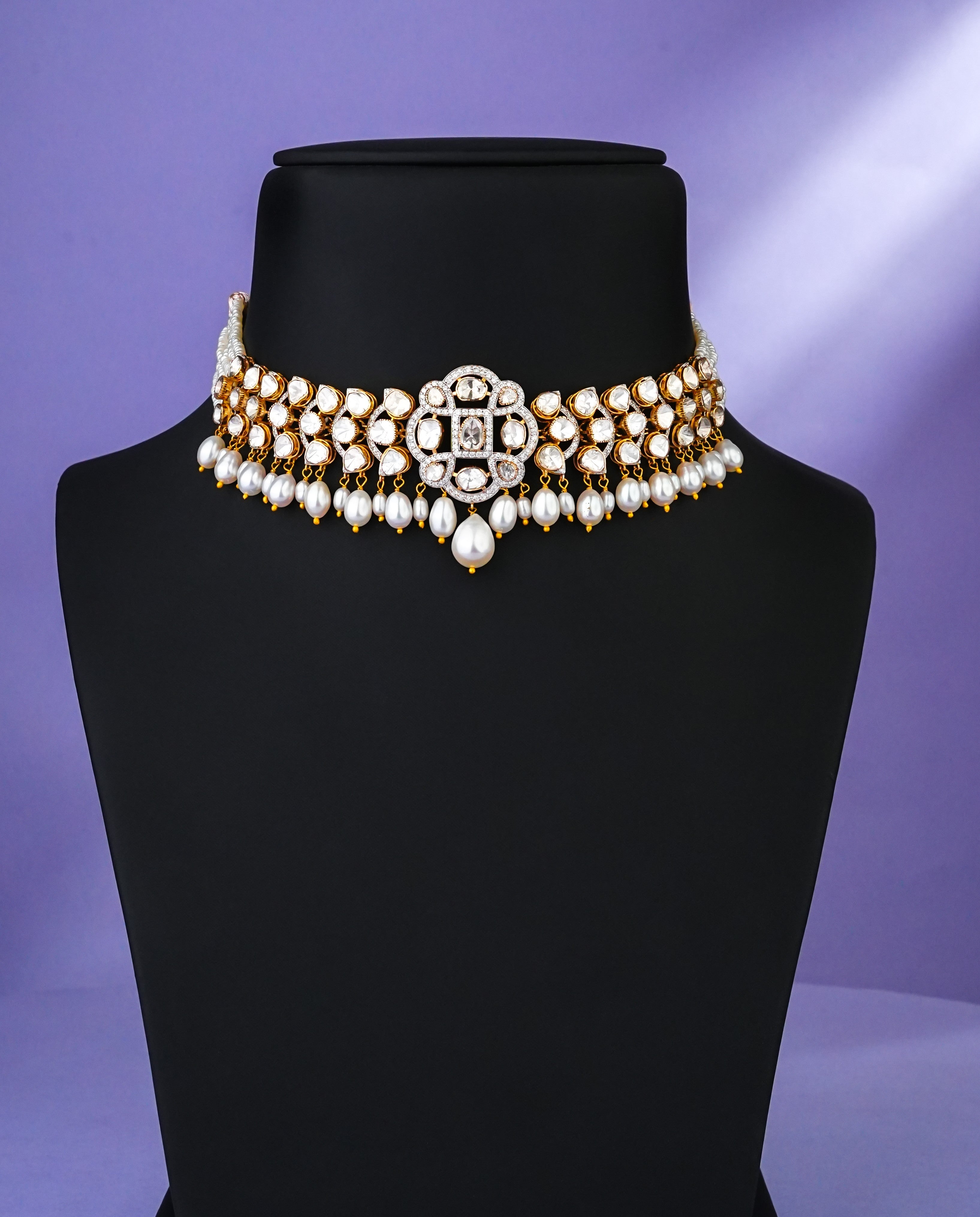 Aleesha Polki And Diamond Choker