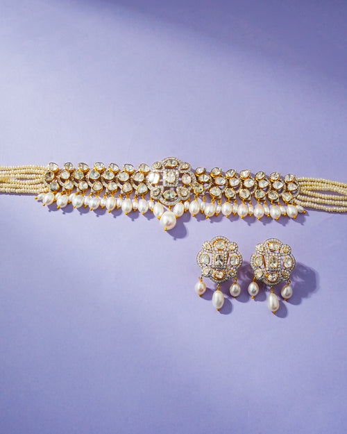 Aleesha Polki And Diamond Choker
