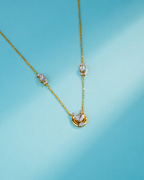 Varsha Polki And Diamond Pendant