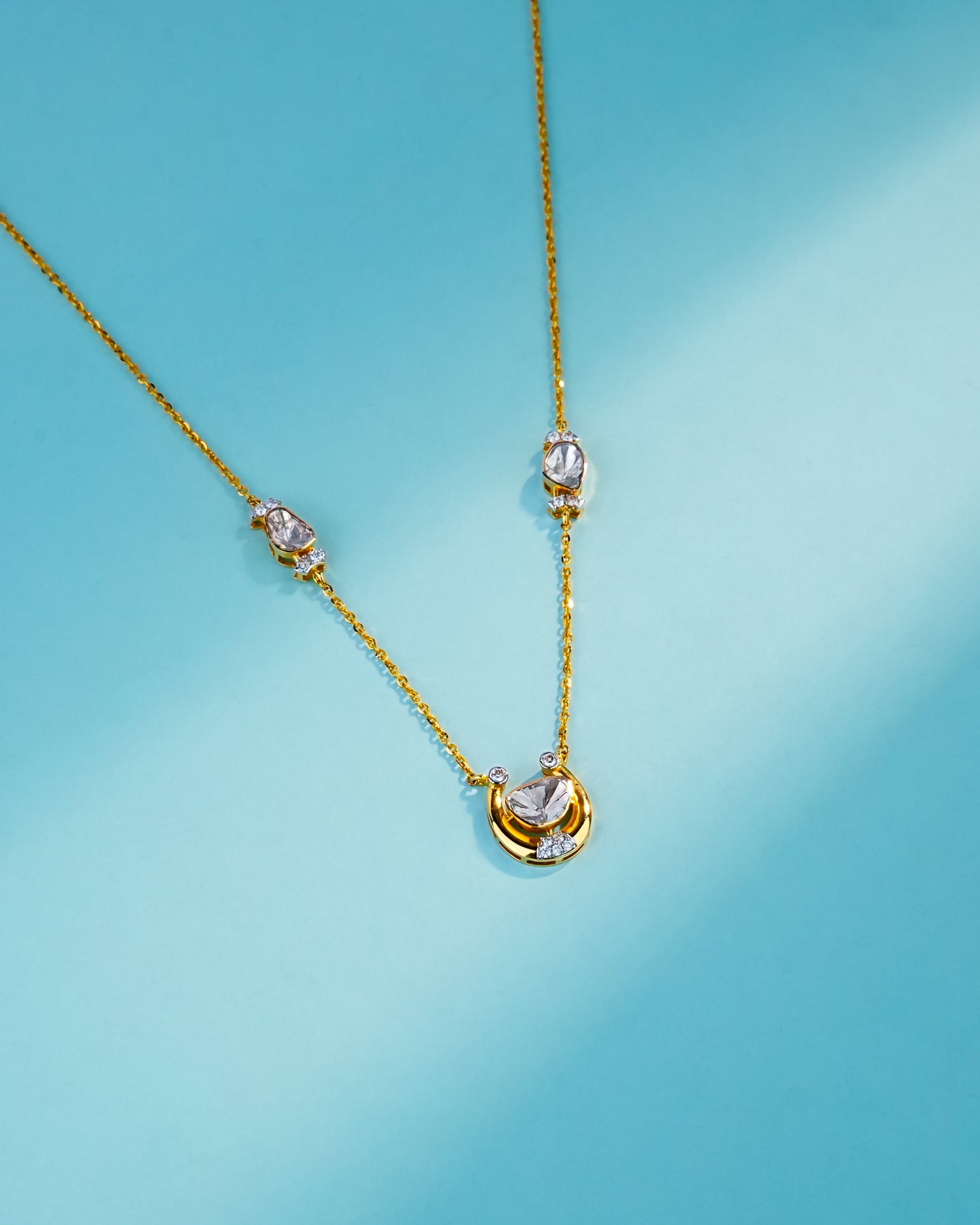Varsha Polki And Diamond Pendant