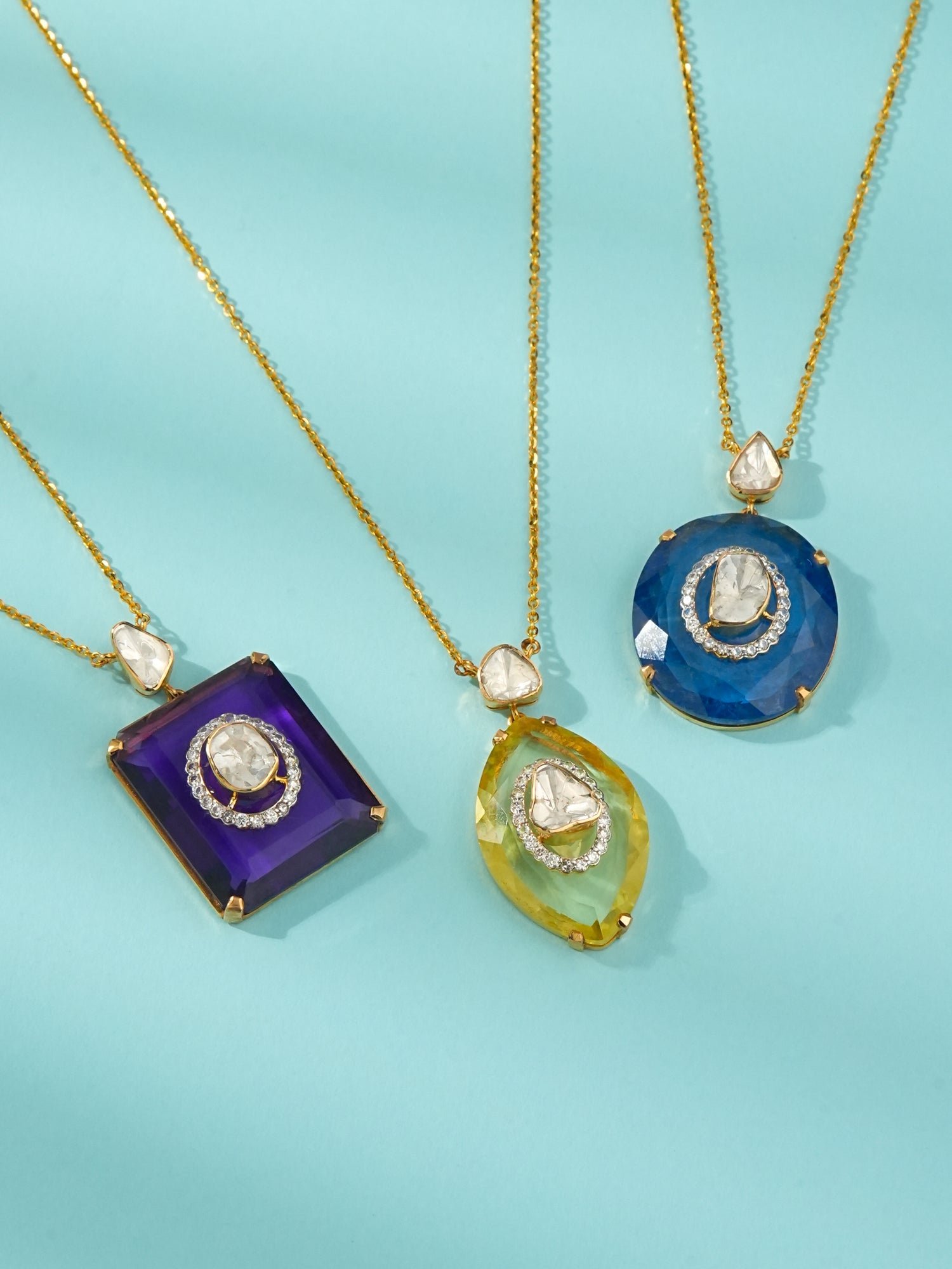 Mahi Polki And Diamond Pendant