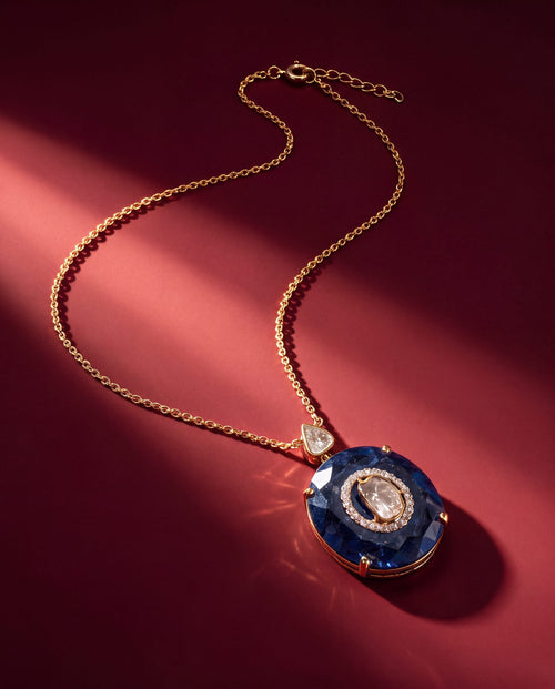 Priti Polki And Diamond Pendant