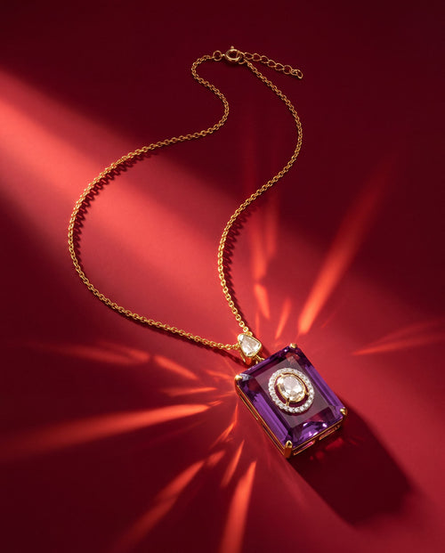 Samya Polki And Diamond Pendant