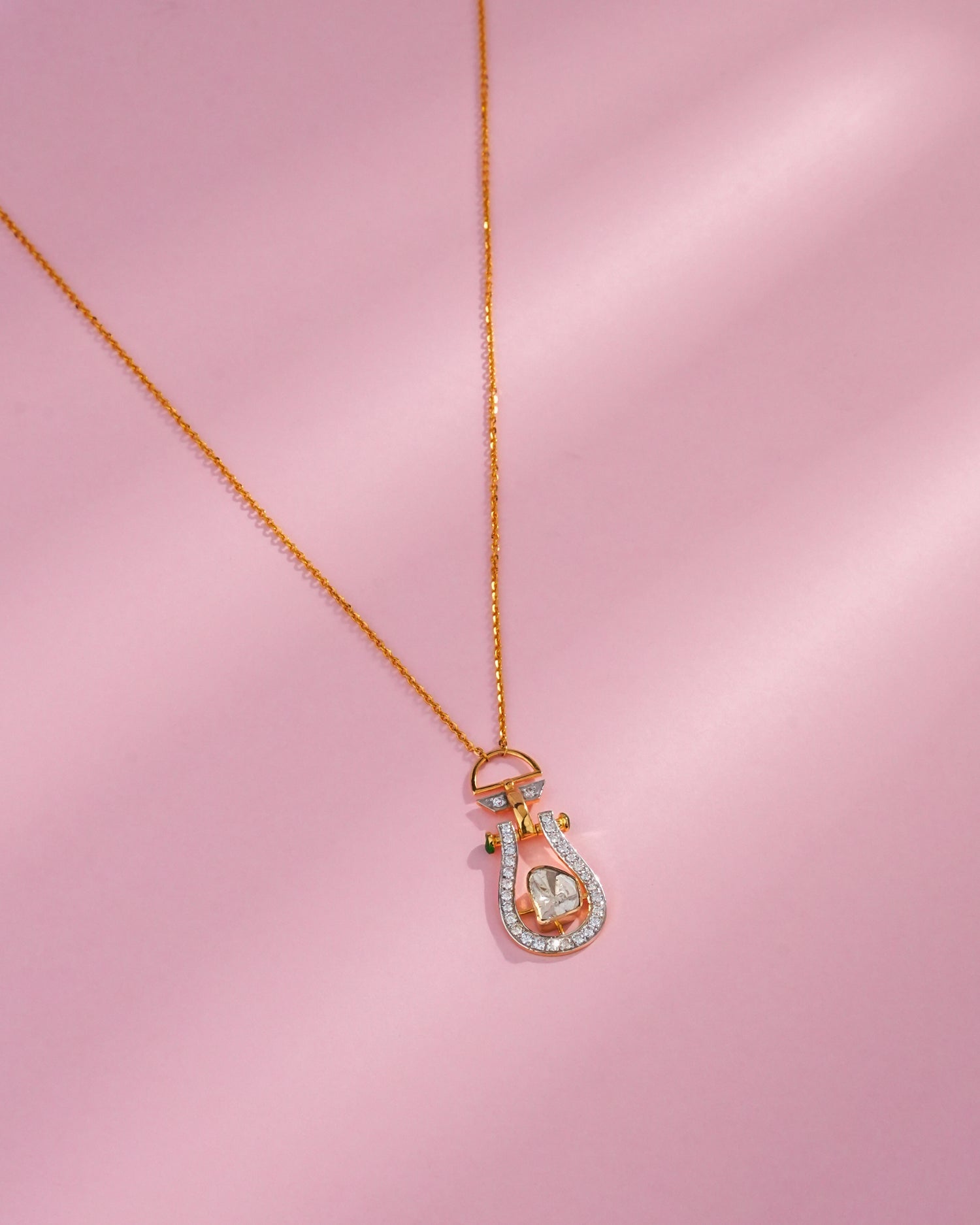Ruchika Polki And Diamond Pendant